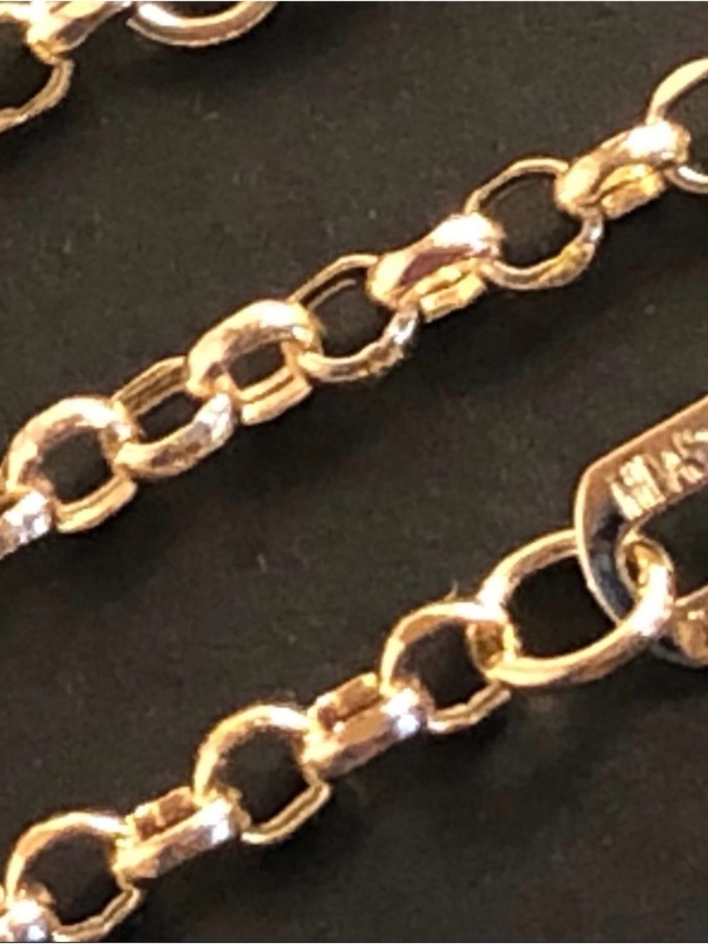 14K solid Yellow Gold 1.9 mm Rolo Chain Necklace